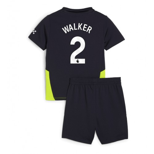 Dres Manchester City Kyle Walker #2 Gostujuci za djecu 2024-25 Kratak Rukav (+ kratke hlače)